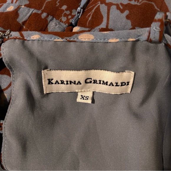 Karina Grimaldi Maxi Floral Dress Ruched Jessy Print Viscose XS - Picture 11 of 11